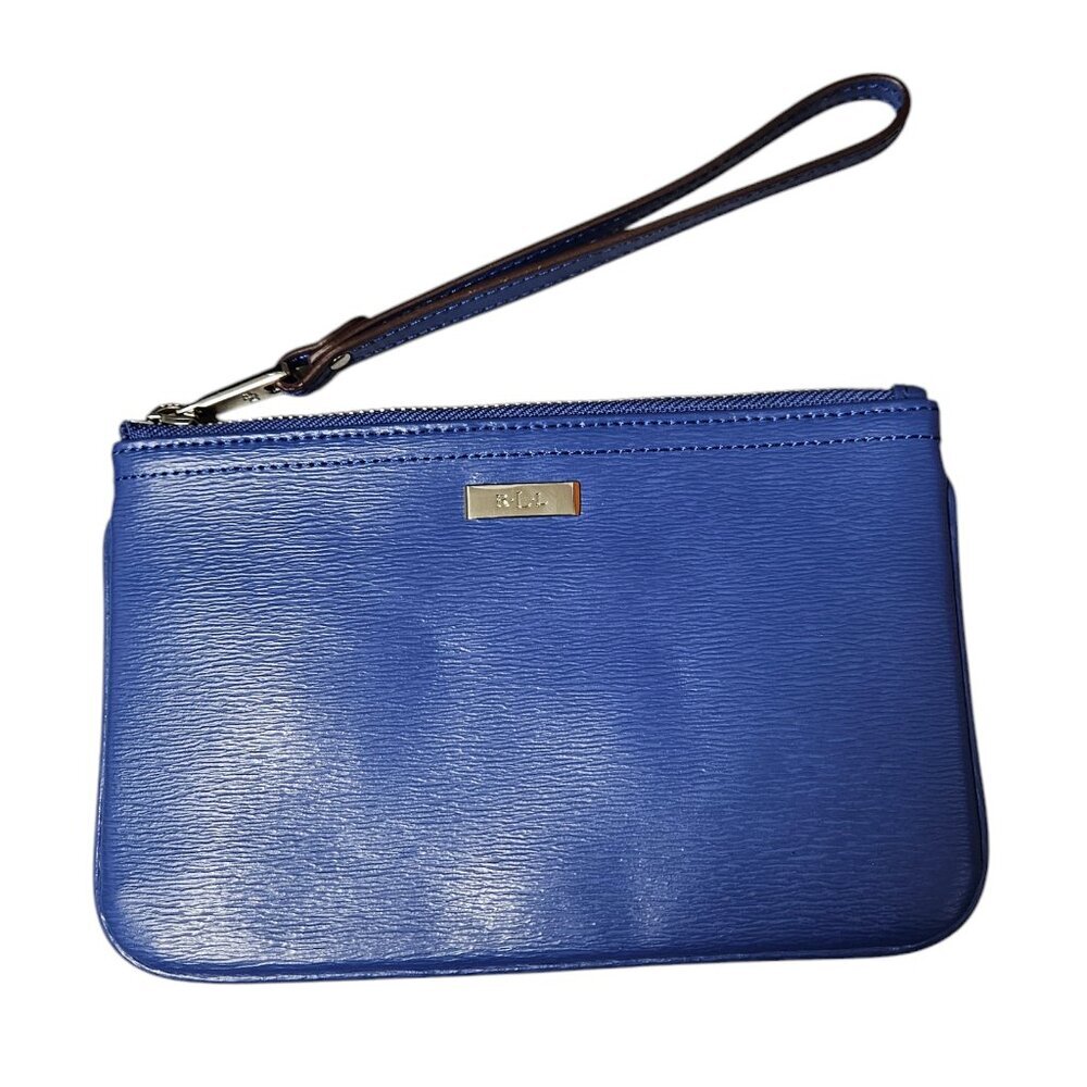 Lauren by Ralph Lauren Lowell Blue Iris Saffiano Leather Wristlet - NWOT!!!